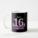 Search for black sweet 16 birthday party coffee mugs celebration