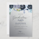 Search for silver and blue graduation invitations Floral
