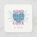 Search for handmade with love business cards Social media