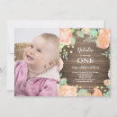 Search for peach birthday invitations Girl birthday party