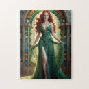 Search for art glass puzzles Green