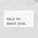 Search for nice to meet you business cards Modern