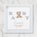 Search for teddy bear baby shower favor tags Blue
