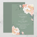Search for sage green and peach wedding invitations Floral