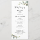 Search for watercolor wedding programs Eucalyptus