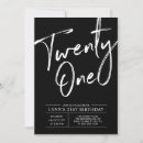Search for twenty one invitations black and white