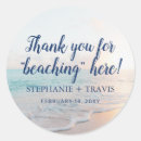 Search for beach wedding stickers Thank you