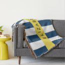 Search for navy blue and yellow blankets For her