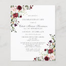 Search for red rose funeral invitations Celebration of life