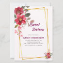 Search for red gold sweet 16 invitations Flowers