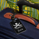 Search for pirate luggage tags Skull and crossbones