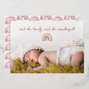 Search for rainbow birth announcement cards Pink