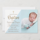 Search for baby blue baptism invitations Gold cross