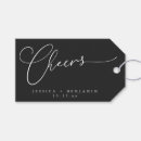 Search for cheers wedding favor tags Black and white