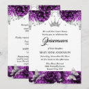 Search for purple silver quinceanera invitations Glitter