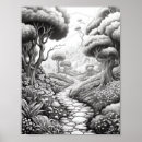 Search for black and white landscape posters Illustration