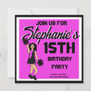Search for cheerleader birthday invitations Black