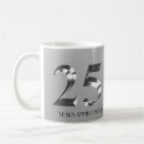 Search for 25th silver wedding anniversary mugs Metallic