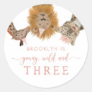 Search for young wild and three stickers Birthday party