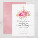 Search for pink first communion invitations Glitter