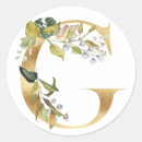 Search for gold monogram letter g initials stickers Floral