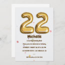 Search for 22nd birthday invitations Gold