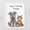 Search for dog 1st birthday cards Whimsical