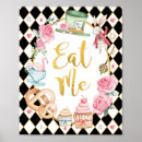 Search for alice in wonderland party signs Pink and gold