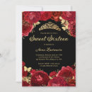 Search for red rose sweet 16 invitations Flower