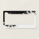 Search for music license plate frames Black and white