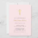 Search for pink and gold baptism invitations Simple