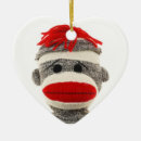 Search for sock monkey ornaments Red