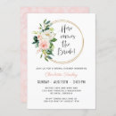 Search for here comes the bride invitations pink