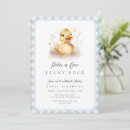 Search for duck 1st birthday invitations Blue
