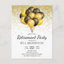 Search for retirement postcard invitations Gold