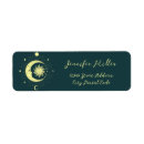 Search for moon and stars return address labels Mystical