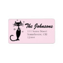 Search for cat christmas return address labels Black