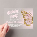 Search for gold and pink butterfly invitations Girly