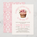 Search for cupcake baby shower invitations Pink