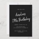 Search for 19th birthday invitations Black and white