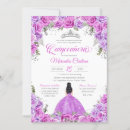 Search for fuchsia quinceanera invitations Watercolor