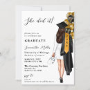 Search for she did it invitations Black
