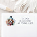 Search for beagle return address labels Watercolor