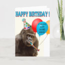 Search for funny gorilla birthday cards Apes