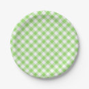 Search for green plaid pattern plates Gingham