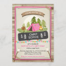 Search for girls camping birthday invitations Glamping