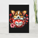 Search for corgi valentines day cards Red