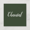 Search for dark green business cards Calligraphy