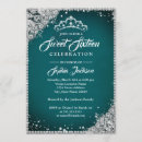 Search for teal and silver invitations 16th