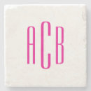 Search for hot pink coasters Monogrammed